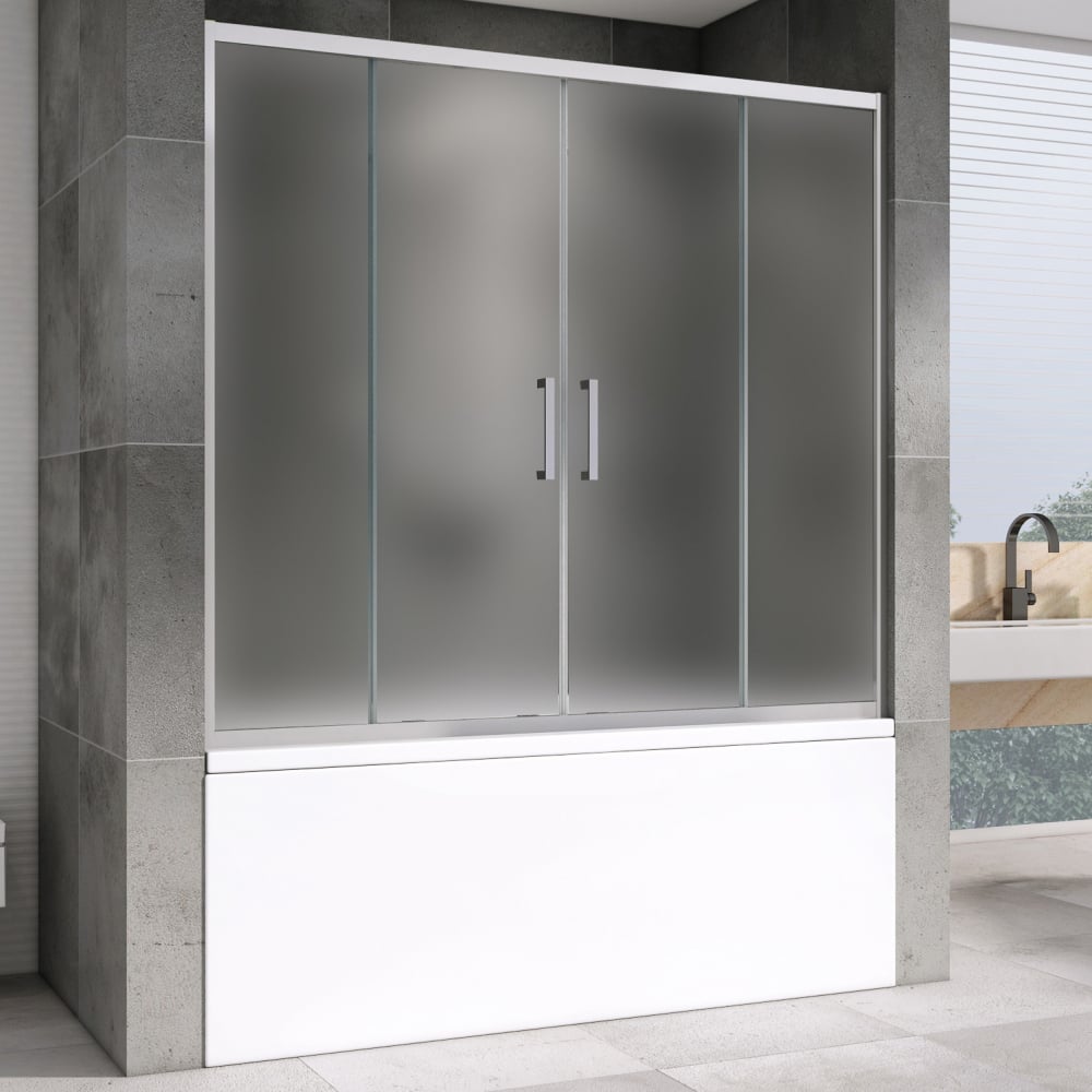 Изображение товара Шторка раздвижная для ванны ABBER Schwarzer Diamant 1400x1700 мм стекло хром