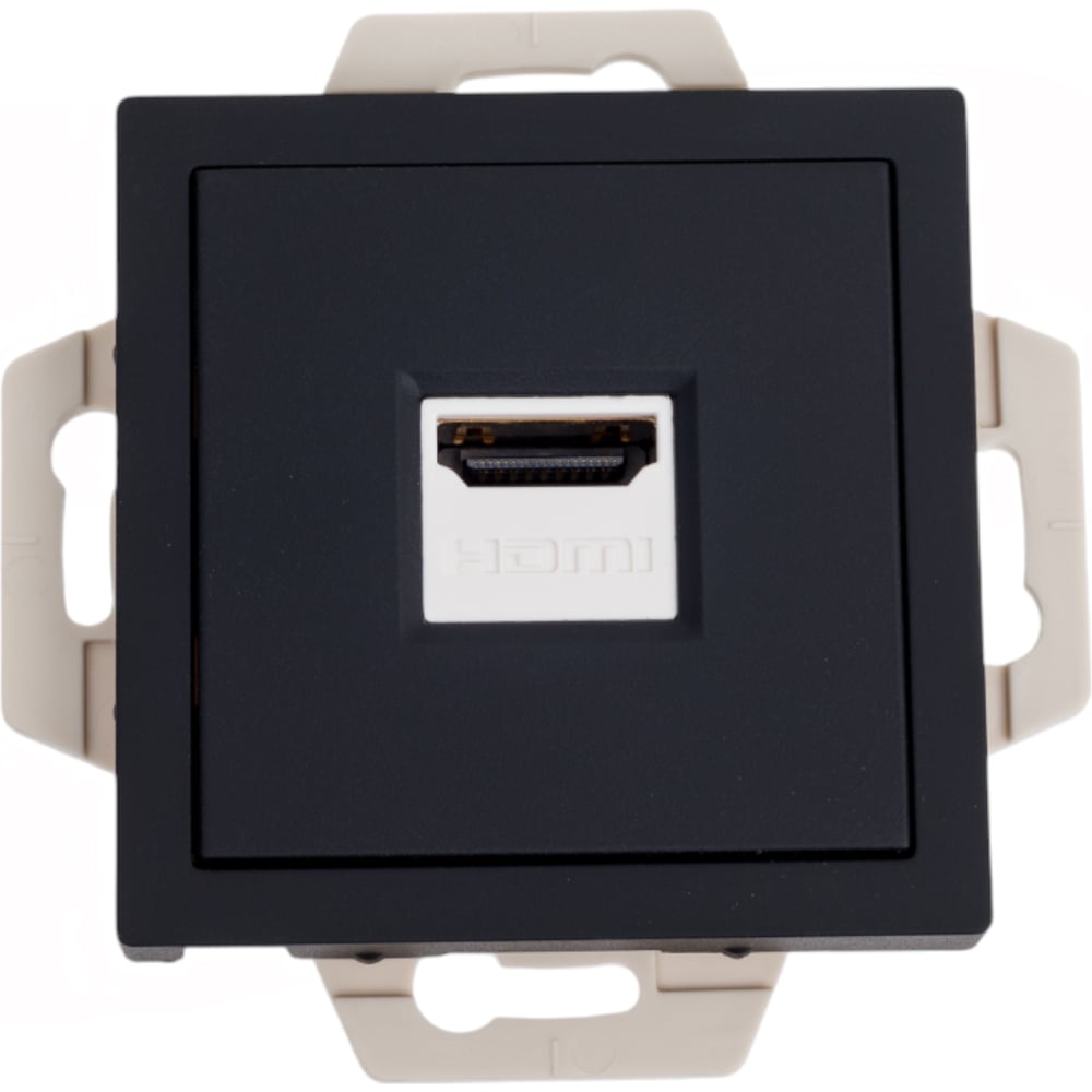 Изображение товара Механизм розетки Systeme Electric Atlasdesign карбон HDMI 1 гнездо встроенный