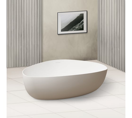 Изображение товара Ванна из искусственного камня ABBER Stein белая матовая AS9608