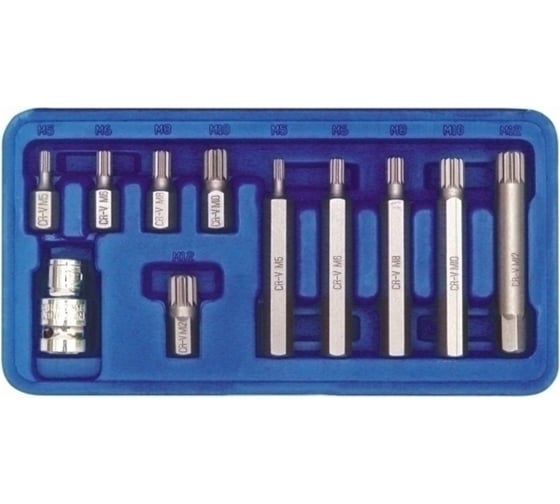 Изображение товара Набор бит SPLINE (11 шт, М5-М12) в пластиковом боксе VOREL 66770