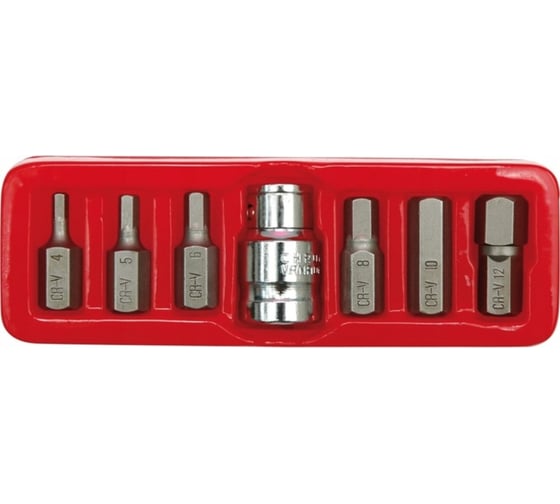 Изображение товара Набор специальных бит НЕХ (7 шт, Н4-Н12) VOREL 66710