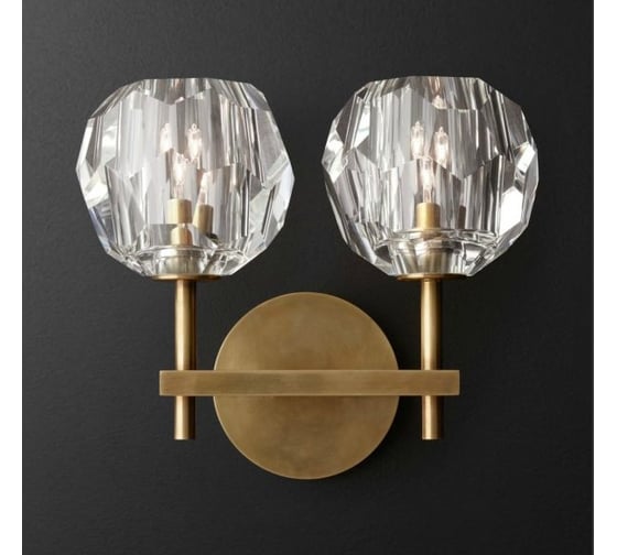 Изображение товара Бра IMPERIUMLOFT Бра RH Boule de Cristal Double Sconce Brass 73769-22