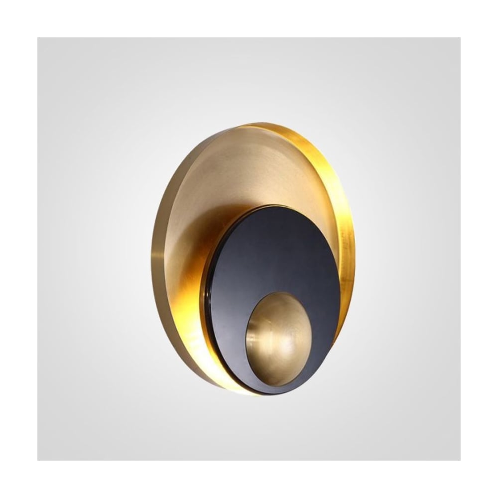 Изображение товара Бра IMPERIUMLOFT Джаггер Black WALL LAMP round gold 149472-22 в стиле модерн с мраморным плафоном
