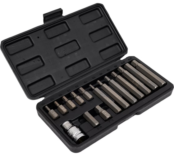 Изображение товара Набор бит НЕХ (15 шт, Н4-Н12) в пластмассовом боксе VOREL 66720