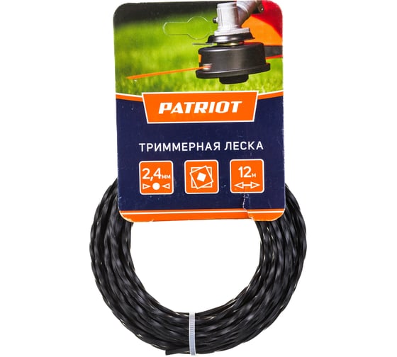Изображение товара Леска для триммера (2.4 мм; 12 м; скрученный квадрат) PATRIOT 240-12-5 805205125