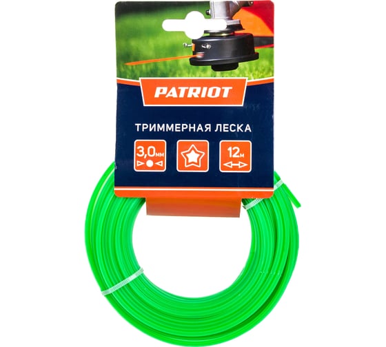 Изображение товара Леска для триммера (3.0 мм; 12 м; звезда) PATRIOT 300-12-3 805205123