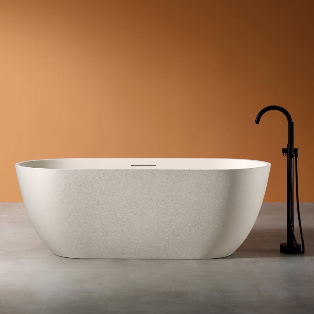 Изображение товара Ванна из искусственного камня ABBER Frankfurt светло-бежевая овальная современная