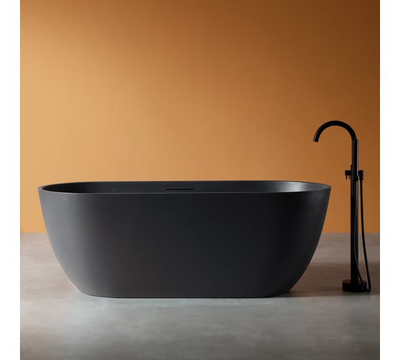 Изображение товара Ванна из искусственного камня ABBER Frankfurt черная матовая AM9941B