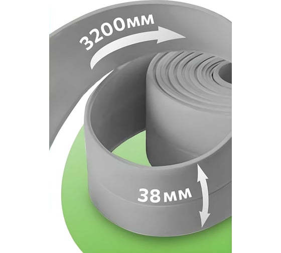 Изображение товара Бордюрная самоклеящаяся лента FABERHAUS 38 мм, 3,2 м серая (блистер) 4680427128486