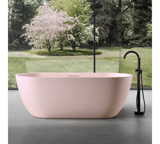 Изображение товара Ванна из искусственного камня ABBER Frankfurt розовая матовая AM9941MP