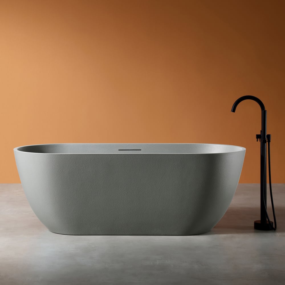 Изображение товара Ванна из искусственного камня ABBER Frankfurt светло-серая матовая 1700 мм