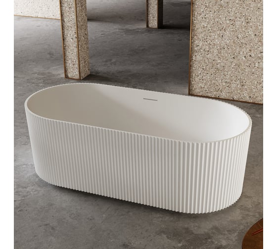 Изображение товара Ванна из искусственного камня ABBER Stein белая матовая AS9601