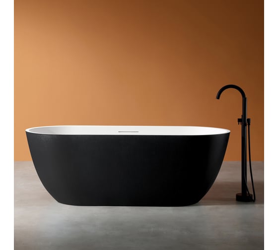 Изображение товара Ванна из искусственного камня ABBER Frankfurt черно-белая матовая AM9941BW