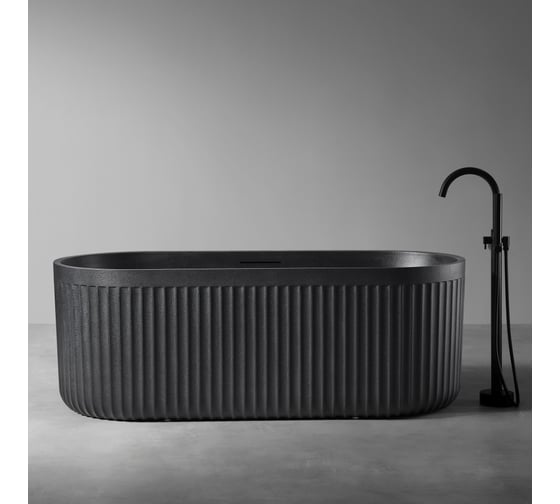 Изображение товара Ванна из искусственного камня ABBER Stuttgart черная матовая AM9925B