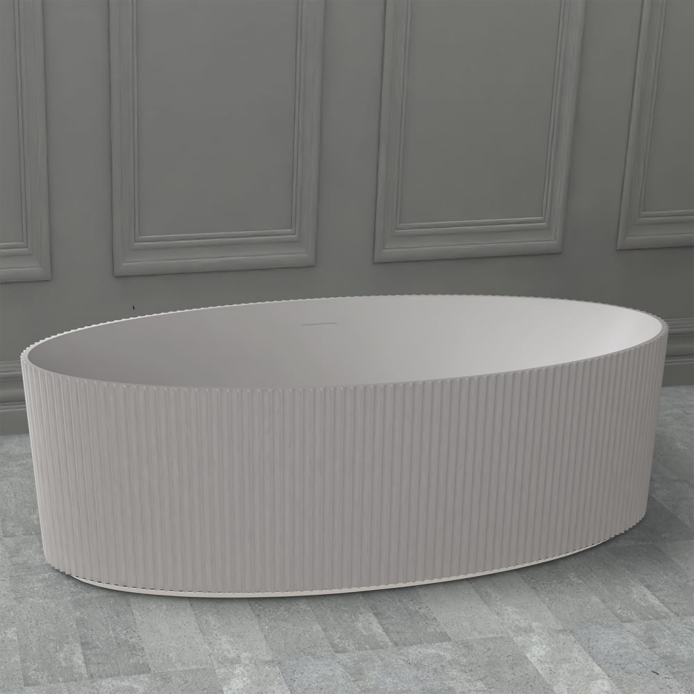 Изображение товара Ванна из искусственного камня ABBER Stein белая матовая овальная 1800х850 мм