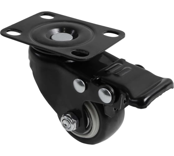 Изображение товара Колесная опора усиленная с поворотной площадкой 40 мм с тормозом MF 18001v