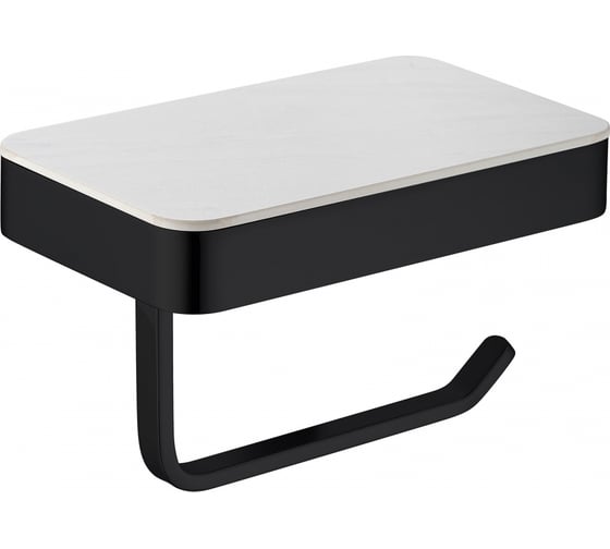 Изображение товара Бумагодержатель ABBER с полкой для телефона Westen черный матовый AA1730B