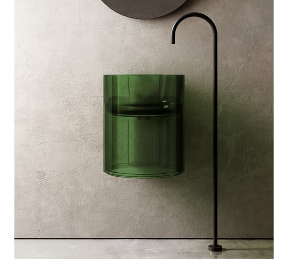 Изображение товара Подвесная прозрачная раковина ABBER Kristall зеленая AT2704Emerald