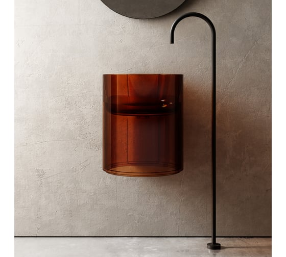 Изображение товара Подвесная прозрачная раковина ABBER Kristall коричневая AT2704Opal