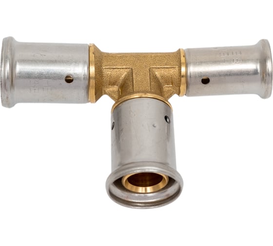 Изображение товара Переходный тройник HENCO уменьшенный с двух сторон, латунь, пресс, 20x20x16, 11P-202016