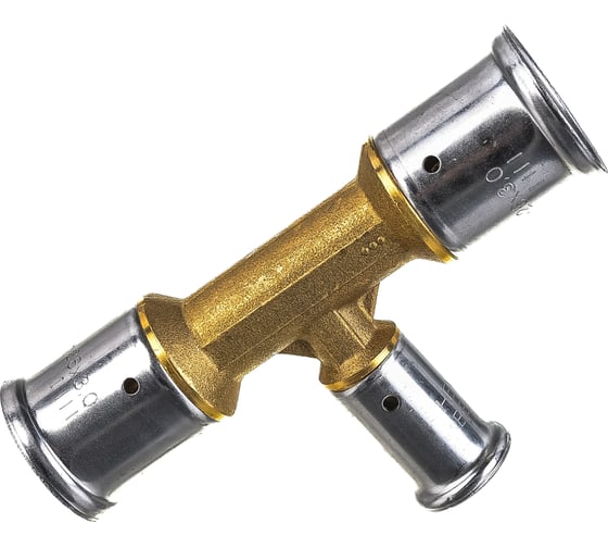 Изображение товара Переходный тройник HENCO уменьшенный в центре, латунь, пресс, 26x16x26, 10P-261626