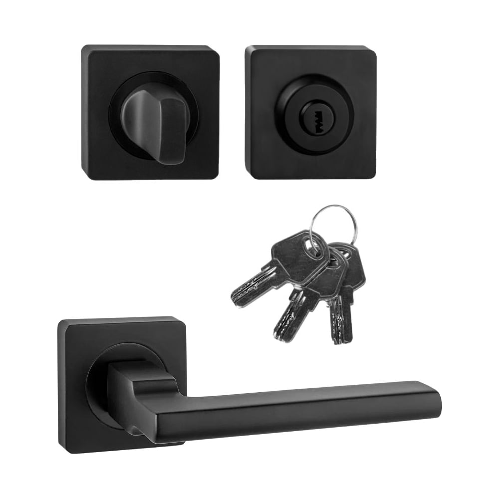 Изображение товара Комплект для межкомнатной двери PAULINIDOR ручки 514-02, черный