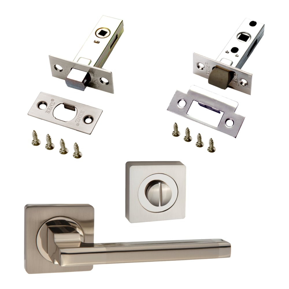 Изображение товара Комплект для межкомнатной двери PAULINIDOR ручки никель матовый