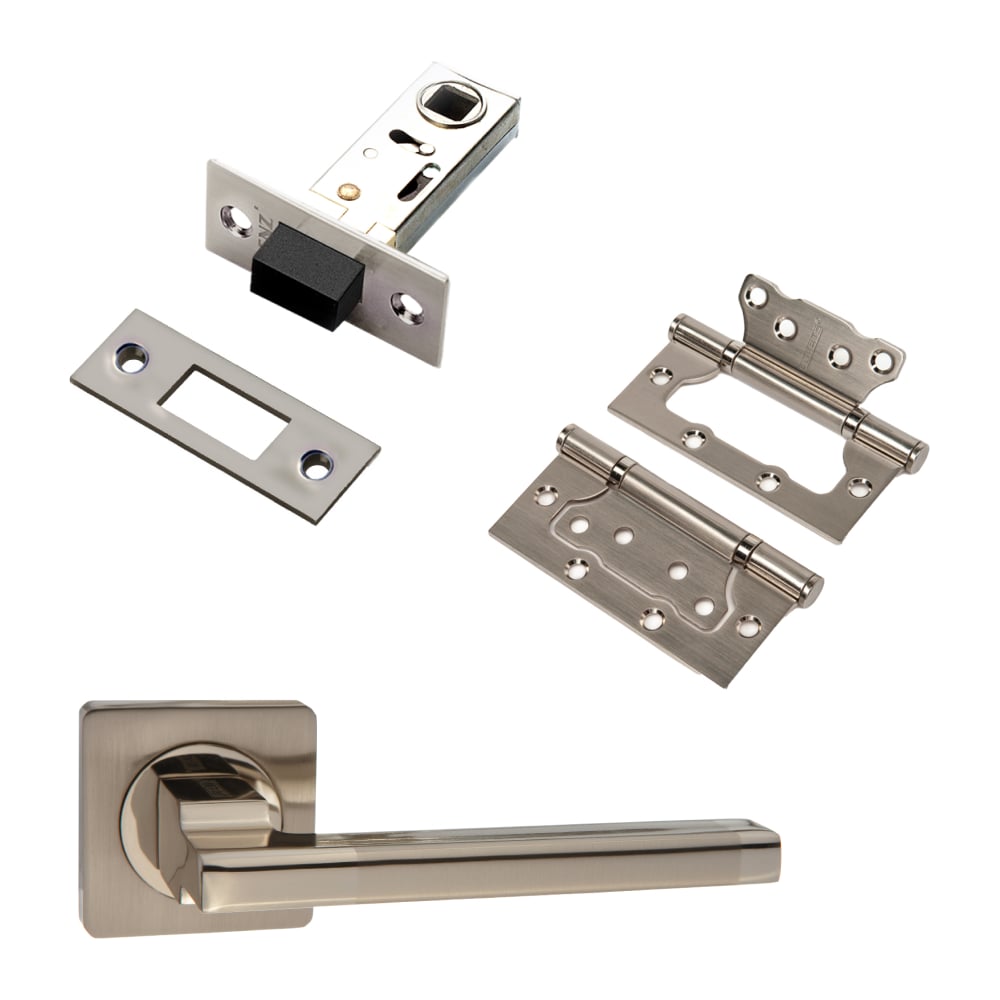 Изображение товара Комплект для межкомнатной двери PAULINIDOR 514-02 никель матовый магнитная защелка петли