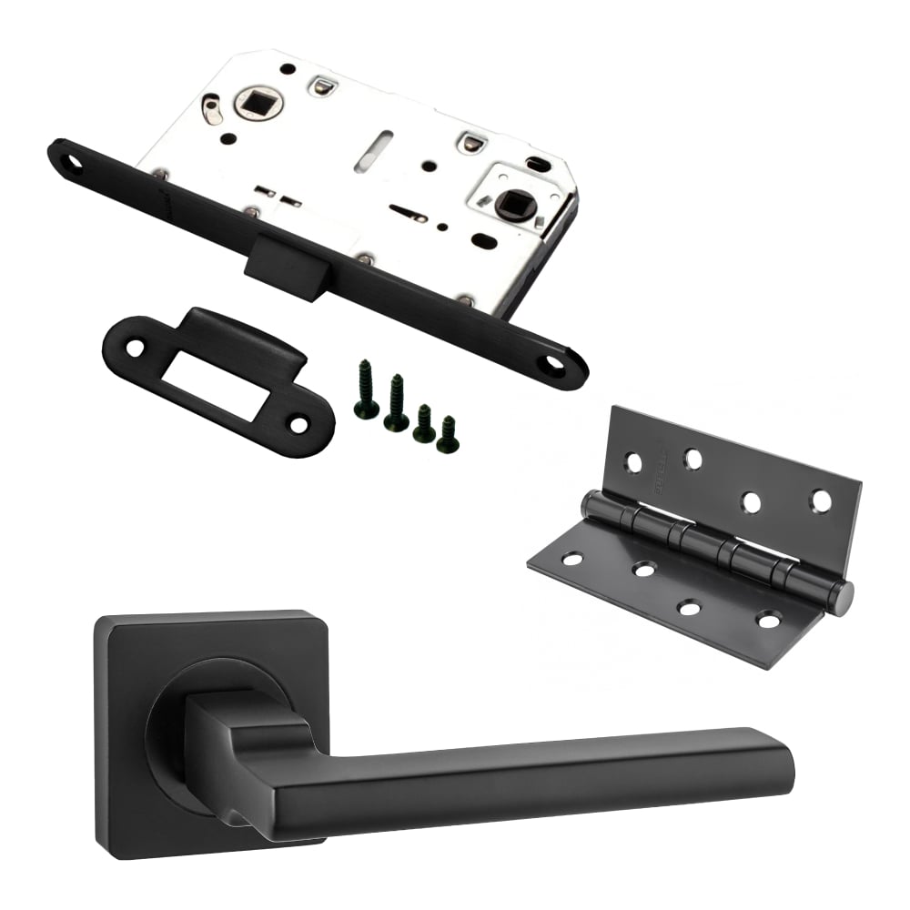 Изображение товара Комплект дверных ручек защелка и петли для межкомнатных дверей PAULINIDOR 514-02