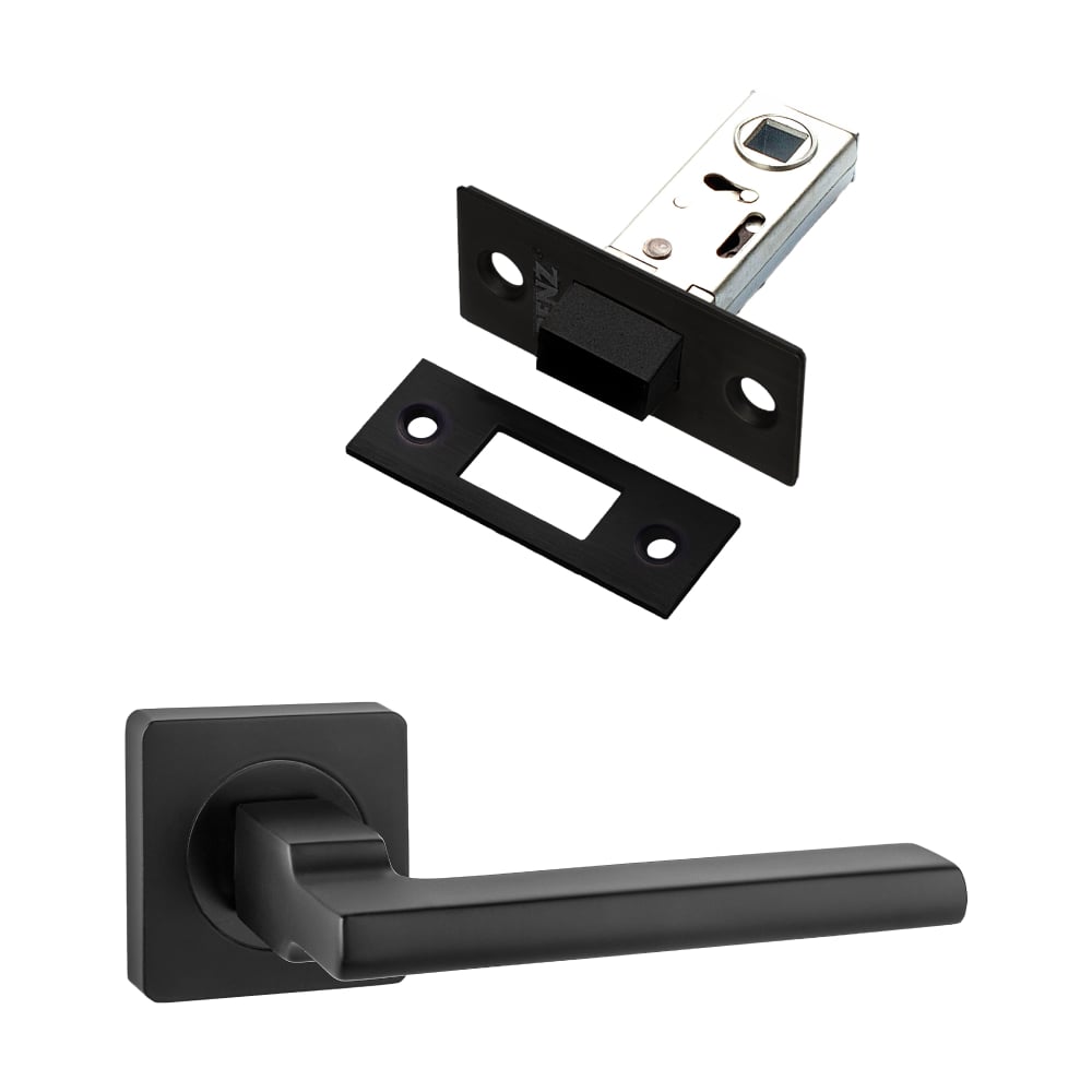 Изображение товара Комплект для межкомнатной двери PAULINIDOR ручки 514-02 защелка магнитная 5-50 черный