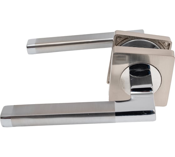 Изображение товара Комплект для межкомнатной двери PAULINIDOR ручки 514-02, сантехническая магнитная защелка 5096, никель матовый 514-025096SN