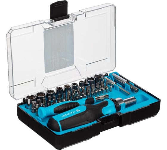 Изображение товара Отвертка с набором бит Topfort обычные + точные, 49 предметов 1674439