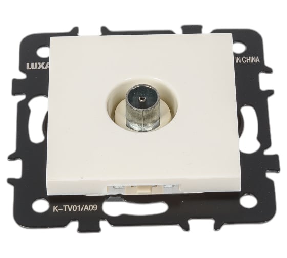 Изображение товара Розетка LUXAR Art с/у TВ оконечная слоновая кость белая, без рамки 4606400620495