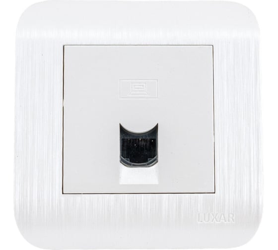 Изображение товара Компьютерная розетка LUXAR Deco с/у RJ-45 белая с рифленой рамкой 4606400620372