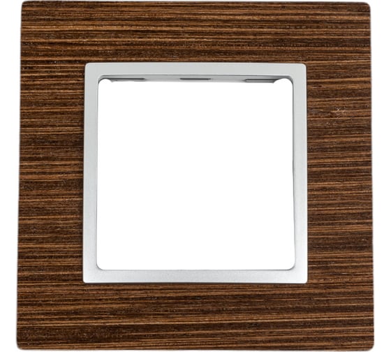 Изображение товара Рамка ЭРА 14530110 на 1 пост, дерево, Elegance, венге+алюминий Б0034569