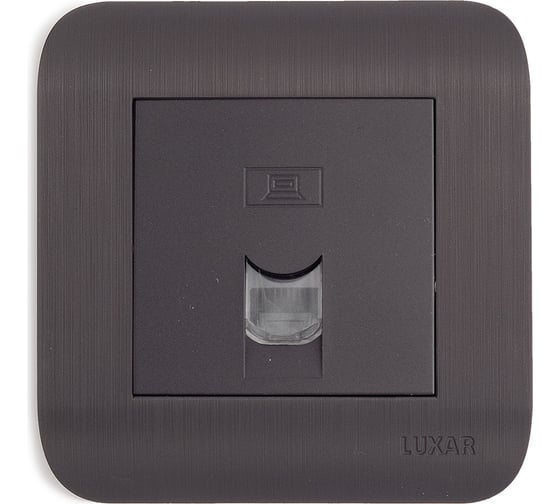 Изображение товара Компьютерная розетка LUXAR Deco с/у RJ-45 венге с рифленой рамкой 4606400620389