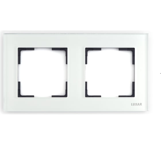 Изображение товара Горизонтальная рамка LUXAR Art на 2 поста белое стекло 4606400620549