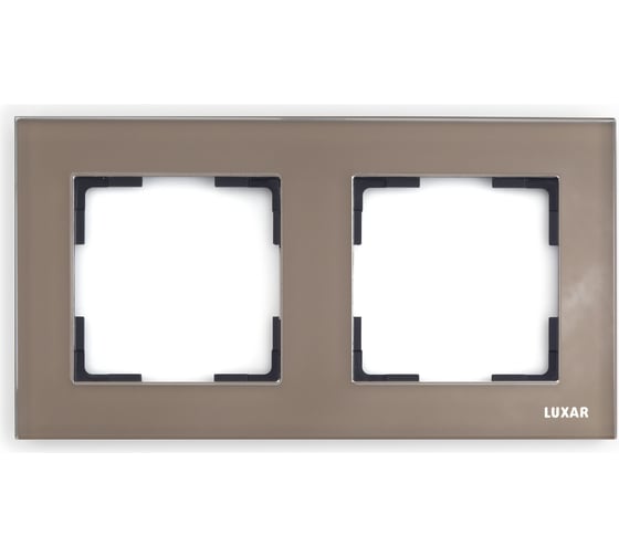 Изображение товара Горизонтальная рамка LUXAR Art на 2 поста стекло мокко 4606400620624