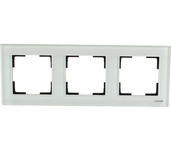 Изображение товара Горизонтальная рамка LUXAR Art на 3 поста белое стекло 4606400620556