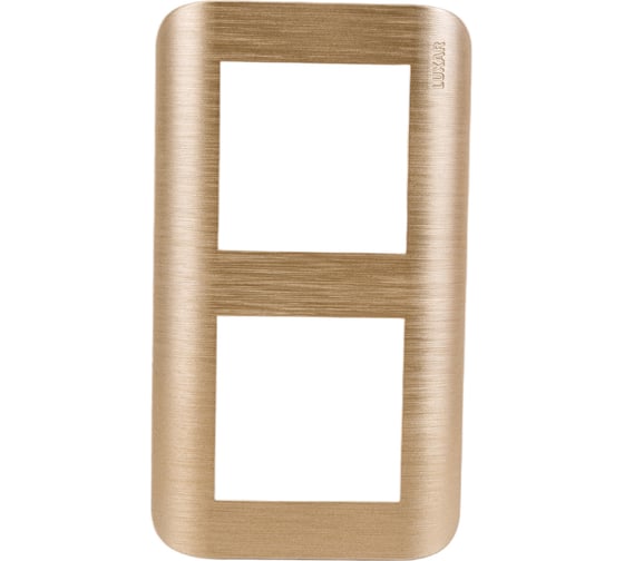 Изображение товара Горизонтальная рамка LUXAR Deco на 2 поста шампань рифленая 4606400620747