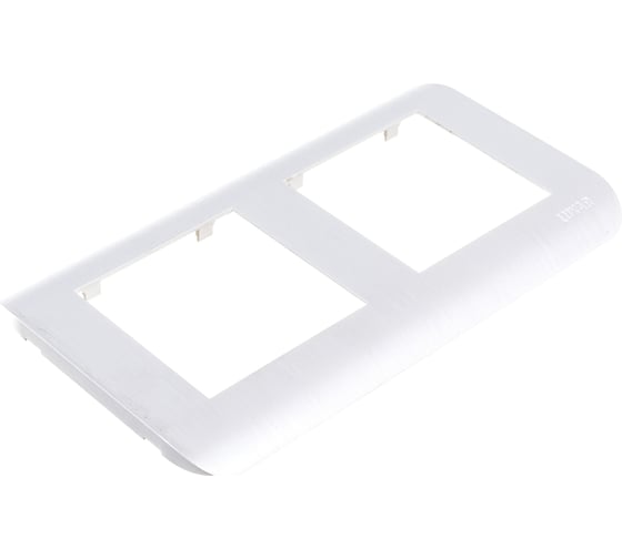 Изображение товара Горизонтальная рамка LUXAR Deco на 2 поста белая рифленая 4606400620655