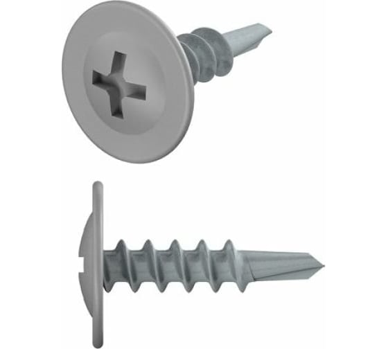 Изображение товара Саморез STARFIX 4.2x19 мм, с прессшайбой, цинк, со сверлом, RAL 7004, 1000 шт. в картонной упаковке SMC3-87305-1000