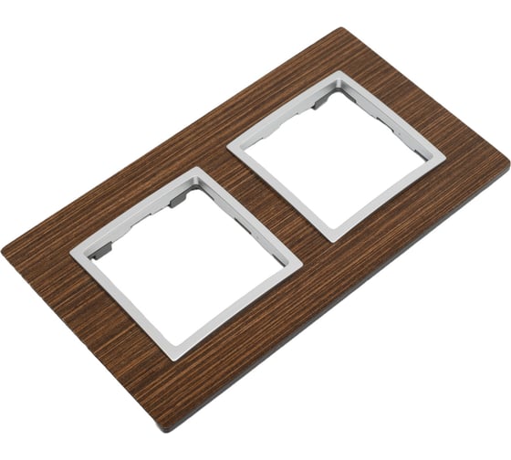 Изображение товара Рамка ЭРА 14530210 на 2 поста, дерево, Elegance, венге+алюминий Б0034575