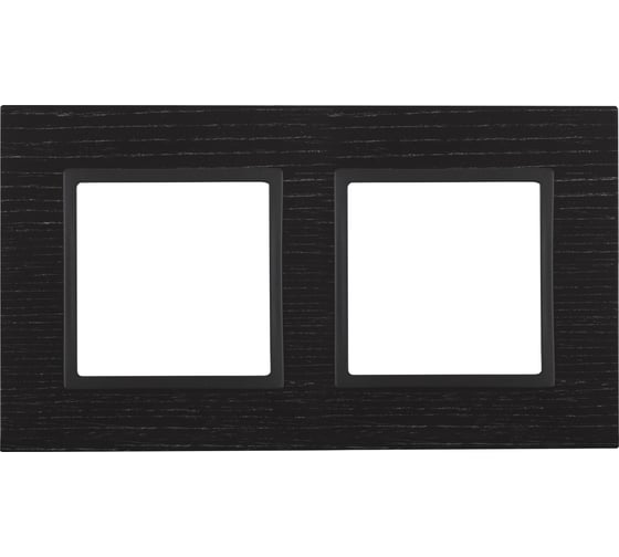 Изображение товара Рамка ЭРА 14530205 на 2 поста, дерево, Elegance, черное дерево+антрацит Б0034571