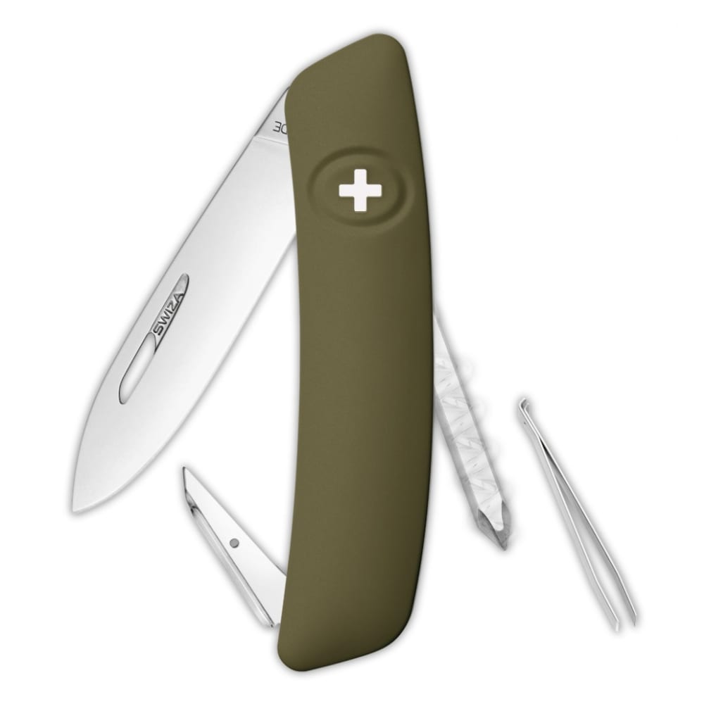 Швейцарский нож swiza d02 standard 95 мм, 6 функций, темно-зеленый kni.0020.1050