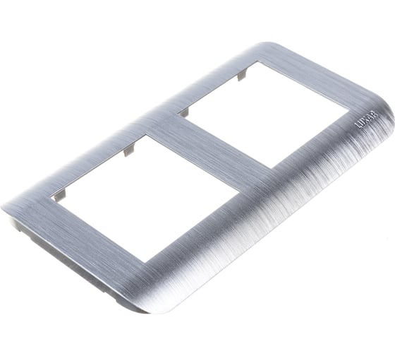 Изображение товара Горизонтальная рамка LUXAR Deco на 2 поста серебро рифленая 4606400620716