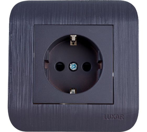 Изображение товара Розетка LUXAR Deco с/у с з/к венге с рифленой рамкой, 250В 16А 4606400620303