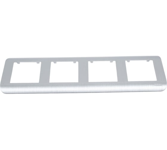 Изображение товара Горизонтальная рамка LUXAR Deco на 4 поста серебро рифленая 4606400620730
