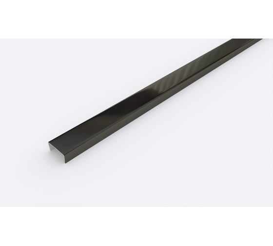 Изображение товара Разделительный профиль для кафеля Лука 2700.010 графит 15 мм, зеркальная, нержавеющая сталь AISI 304 УТ000079482