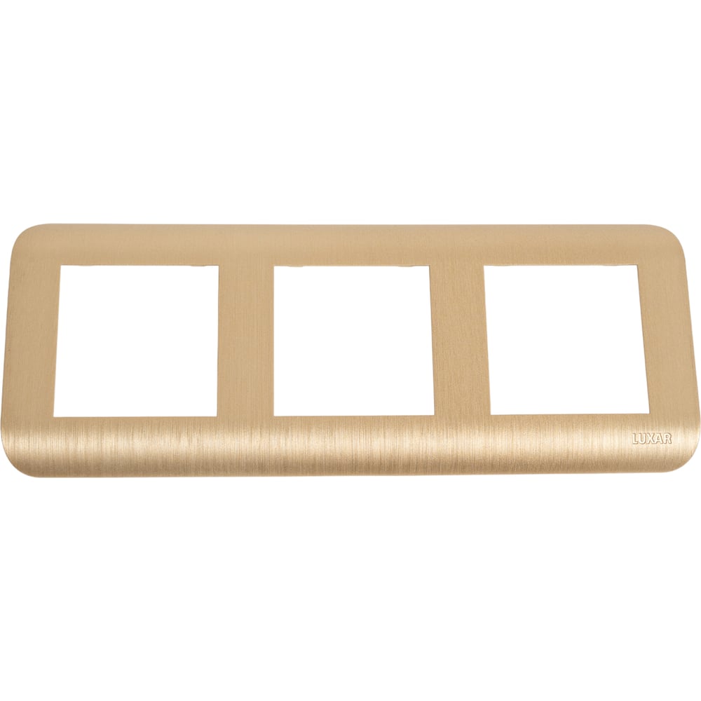 Изображение товара Горизонтальная рамка LUXAR Deco на 3 поста шампань рифленая